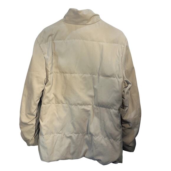 London Fog Down Quilted Puffer Jacket Womens L Cream Gorpcore Puffy Coat Warm - Picture 2 of 7